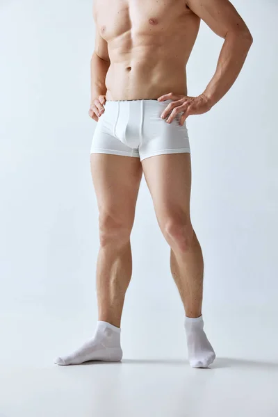 Man in Underwear Resting on Box after Exercise Stock Photo - Image of  positive, italian: 81817236