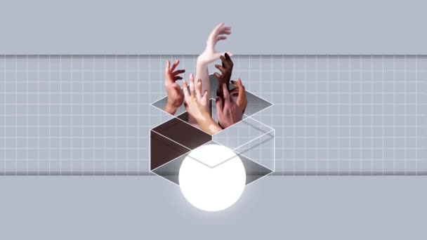 Stop Motion Animation Design Créatif Surréaliste Esthétique Des Mains Humaines — Video