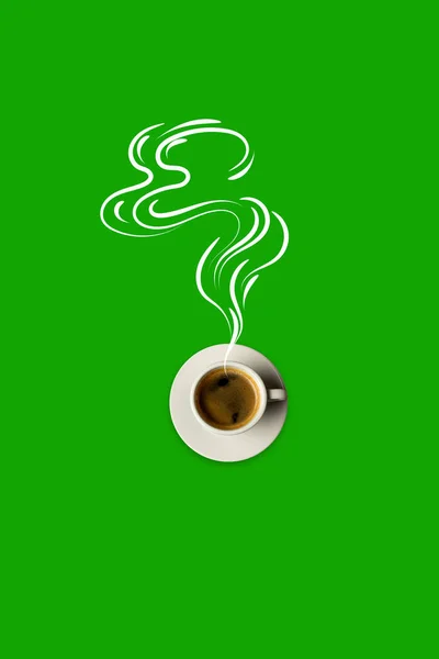 Draufsicht Auf Frisch Zubereiteten Köstlichen Schwarzen Kaffee American Espresso Tasse — Stockfoto