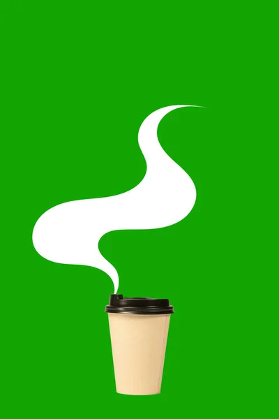 Coffee Für Bessere Laune Und Tagesenergie Kartonbecher Mit Warmem Kaffeegetränk — Stockfoto
