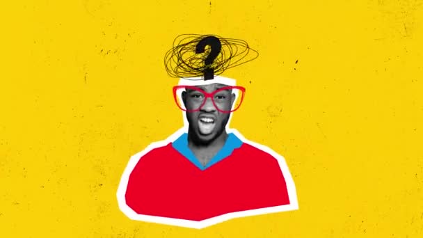 Fiatal Afrikai Férfi Érzelmileg Kiabál Ingerlékenységet Félreértést Fejez Mozogj Animáció — Stock videók