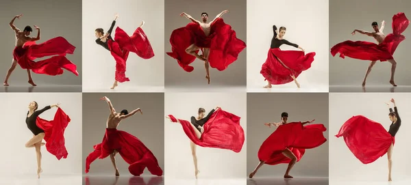 Πάθος Κάθε Κίνηση Καλλιτεχνική Ταλαντούχα Νεαρή Γυναίκα Και Άνδρας Χορευτές — Φωτογραφία Αρχείου