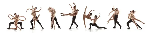 Leidenschaftliches Und Zartes Spiel Junge Männer Und Frauen Balletttänzerinnen Die — Stockfoto