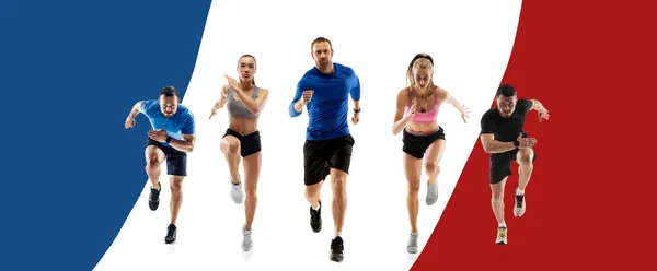 Marathon Dynamic Image Athletic People Men Women Running Athletes Motion — Stock Photo, Image
