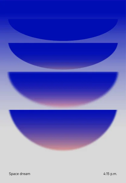 Gradient Blaue Geometrische Formen Mit Dem Titel Space Dream Visual — Stockvektor