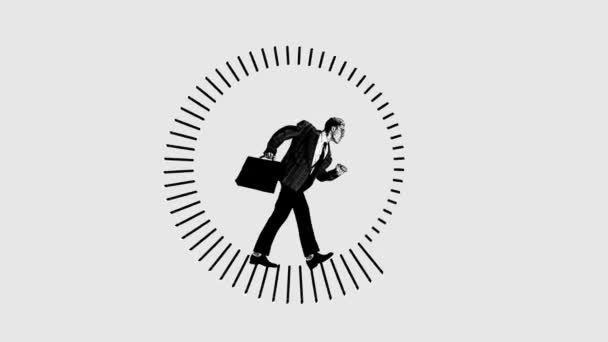Issue Work Life Balance Business Race Stop Motion Animation Businessman — Stock Video