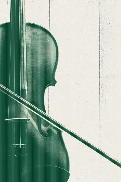 Close Violino Com Arco Cordas Ilustração Para Evento Música Clássica — Fotografia de Stock