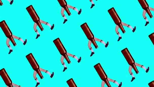 Зупинити Рух Анімацію Веселий Творчий Дизайн Чоловічими Ногами Шкарпетках Тілом — стокове відео