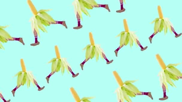 Зупинити Рух Анімацію Чоловічі Ноги Яскравих Шкарпетках Кукурудзяним Тілом Працюють — стокове відео