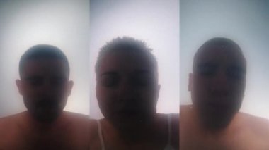 Kolaj. Erkekler ve kadınlar suya dalıyor ve duygularının çeşitliliğini ifade ediyorlar. Şok olmuş, gülümseyen, pozitif yüzler. İnsan duyguları kavramı, yüz ifadesi