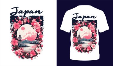 Japon tarzı popüler tipografi tişörtü tasarımı