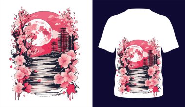 Japon tarzı popüler tipografi tişörtü tasarımı