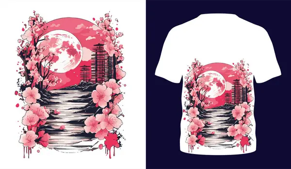 Japon tarzı popüler tipografi tişörtü tasarımı