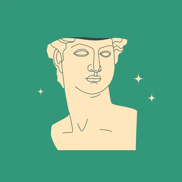 Busto Escultura Grega Antiga Homem Deusa Herói Escultura Antiga Estilo —  Vetores de Stock