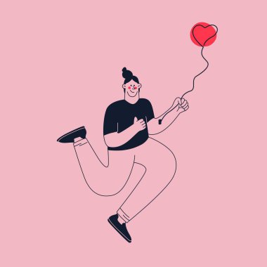 Kan donörü. Damarında kan örnekleri olan genç bir kadın. Vektör soyut karakter.