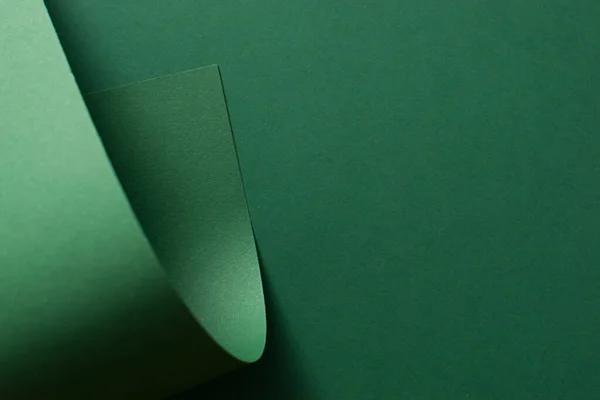 stock image Abstract 3d green curved paper background, copy space