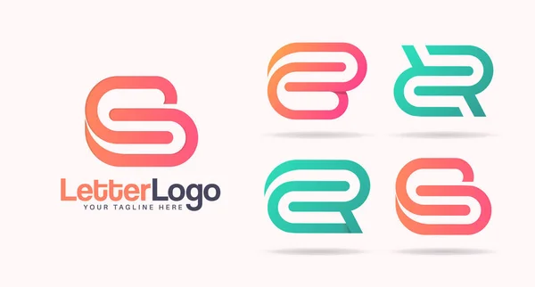 Logotipo Letra Paquete Diseño Favicon — Vector de stock