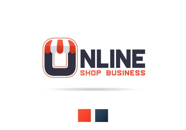 Çevrimiçi Dükkan Logosu Tasarımı — Stok Vektör