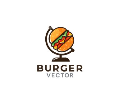 Dünya Hamburger Evi vektör logosu tasarımı
