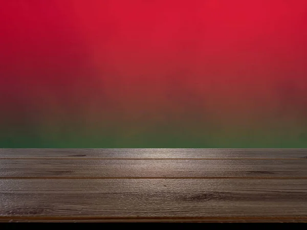 Vista Superior Mesa Madeira Borrada Rosa Verde Design Textura Fundo — Fotografia de Stock