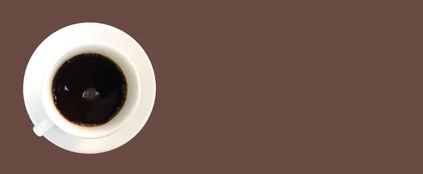 Top View Ενιαίο Φλυτζάνι Καφέ Άσπρο Χρώμα Απομονωμένο Καφέ Backgrond — Φωτογραφία Αρχείου