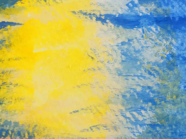 Horní Pohled Abstraktní Pozadí Azurově Modré Žluté Barvy Vody Papírové — Stock fotografie