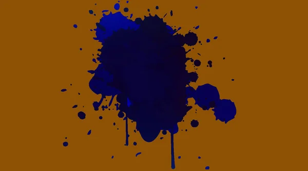 Vue Dessus Abstrait Brouille Aquarelle Encre Éclaboussure Pinceau Bleu Couleur — Photo