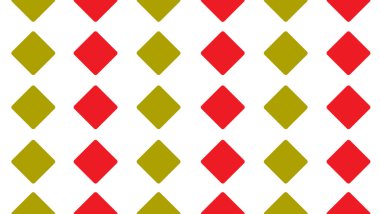 Üst görünüm, kırmızı ve saf yeşil geometrik kareler grafik tasarım için izole edilmiş beyaz arkaplan dokusu, reklam ürünü, renkli stil