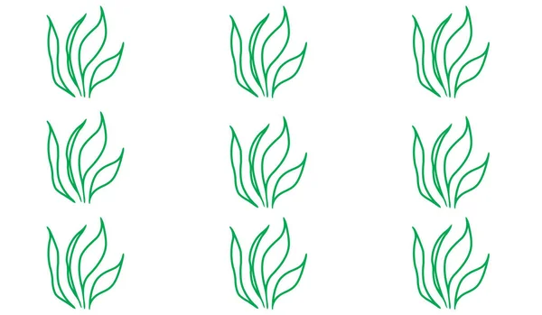 Pattern Set Vert Herbe Vecteur Fond Isolé Sur Blanc Pour — Photo