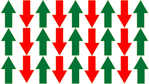 Padrão Definido Seta Verde Para Cima Seta Vermelha Para Baixo — Fotografia de Stock