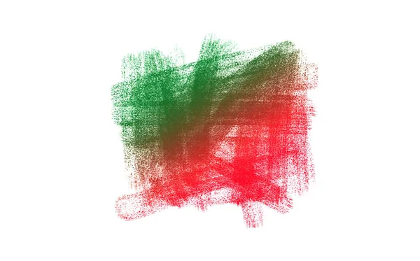 Вид Сверху Гранж Мазок Кистью Красных Зеленых Чернил Краски Изолированный — стоковое фото