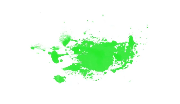 Top View Absztrakt Textúra Festék Splash Kefék Zöld Szín Elszigetelt — Stock Fotó
