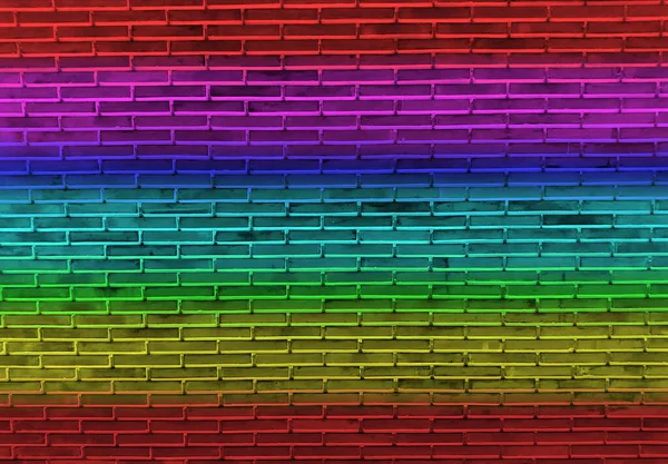 Pohled Shora Soft Blured Rainbow Color Brick Wall Texture Backkdrop — Stock fotografie