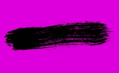 Üst görünüm, siyah fırça darbesi tasarım fotoğrafı, vektör çok renkli boya, mürekkep fırçası vuruşu, doku, illüstrasyon için izole edilmiş mor arkaplan