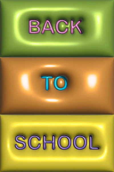 Web Back School Inscription Colored Background — Stock Photo, Image