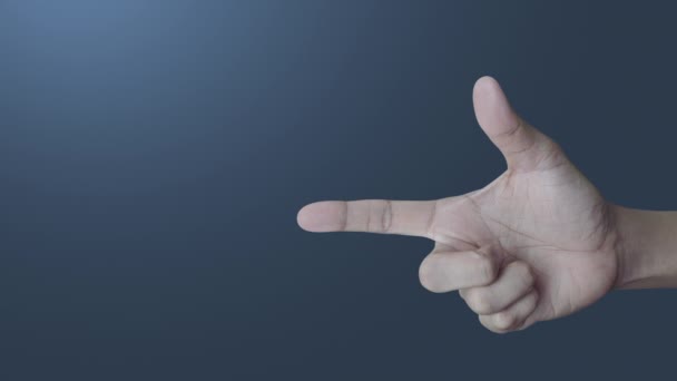 Laden Sie Flache Symbol Auf Dem Finger Über Hellblauem Hintergrund — Stockvideo