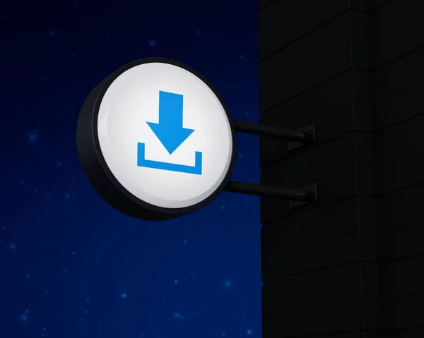 Download Icoon Opknoping Zwart Afgeronde Signboard Fantasie Nachtelijke Hemel Technologie — Stockfoto