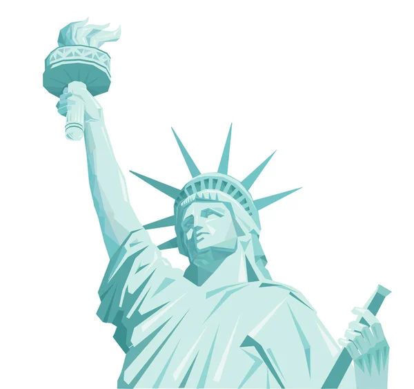 Estátua Liberdade Nyc Ameaça Conceito Democracia —  Vetores de Stock
