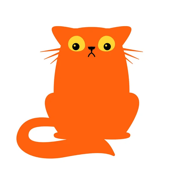 可爱悲伤的生姜猫轮廓 毛绒绒猫卡通人物涂鸦矢量 有白色背景的可爱的小猫 印刷品的设计说明 图库插图