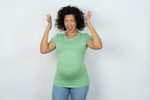 Těhotné Ženy Zblázní Jak Hlava Jde Kolem Cítí Stres Kvůli — Stock fotografie