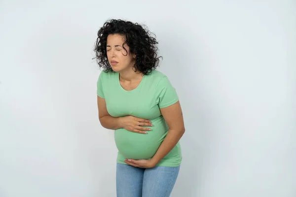 怀孕妇女肚子痛 — 图库照片