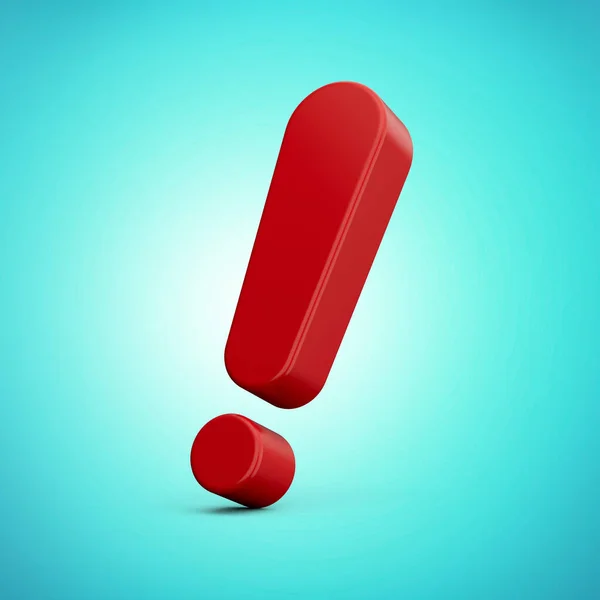 Red exclamation mark Exclamation icon warning attention mark isolated 3d illustration