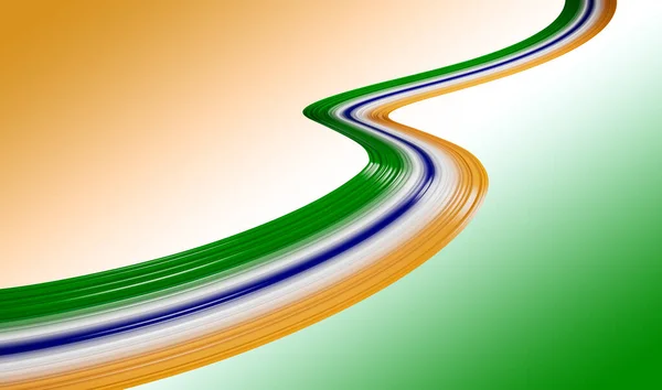 インドの国旗波状の抽象的な背景 3Dイラスト — ストック写真