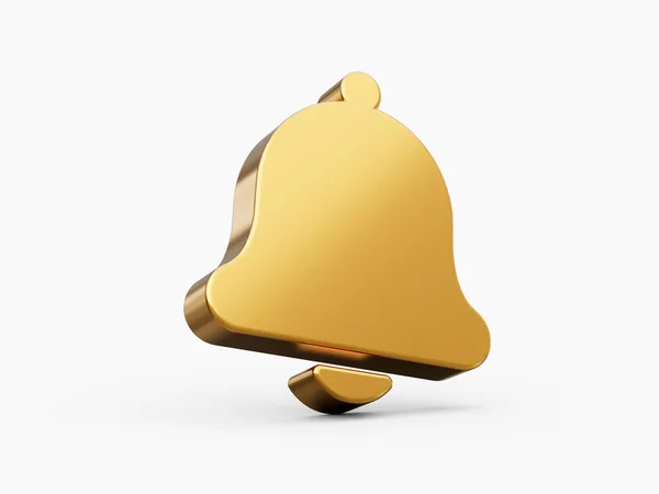 Golden Klocka Anmälan Klocka Ikon Isolerad Vit Bakgrund Illustration — Stockfoto