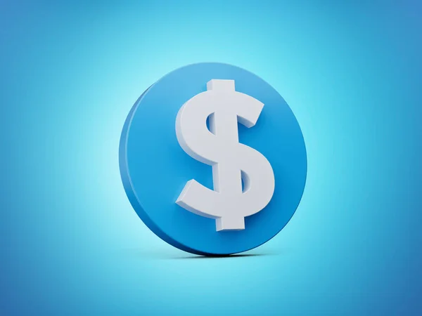 Dollar Symbol Ikon Isolerad Blå Bakgrund Illustration — Stockfoto