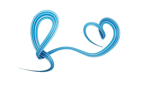 Μπλε Κορδέλα Ευαισθητοποίησης Σχήμα Καρδιάς Λευκό Φόντο Εικονογράφηση — Φωτογραφία Αρχείου