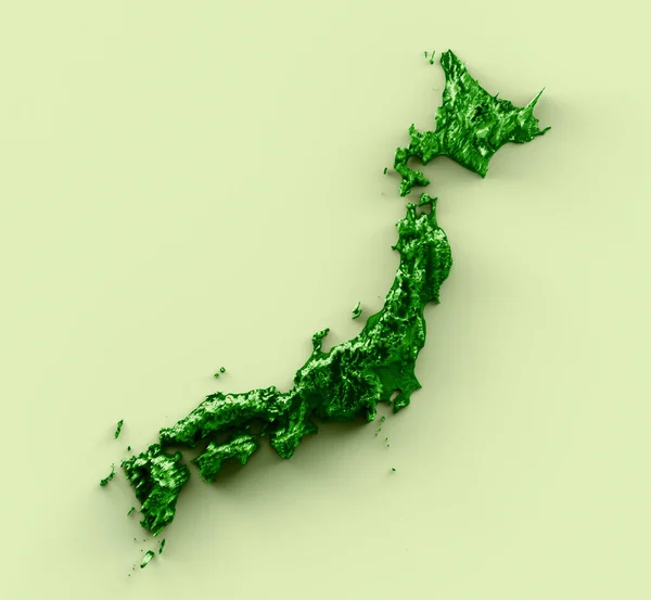 Japón Mapa Topográfico Mapa Realista Color Ilustración — Foto de Stock
