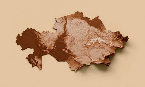 stock image Map of Kazakhstan in old style, brown graphics in a retro style Vintage Style. High detailed 3d illustration