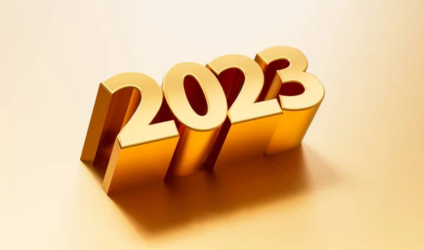 Новым Годом 2023 2023 Буквы Золотой Иллюстрации — стоковое фото