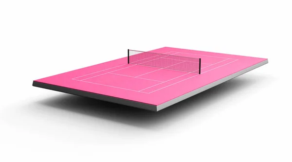 Carino Pastello Colori Concetto Campo Tennis Pavimento Illustrazione — Foto Stock